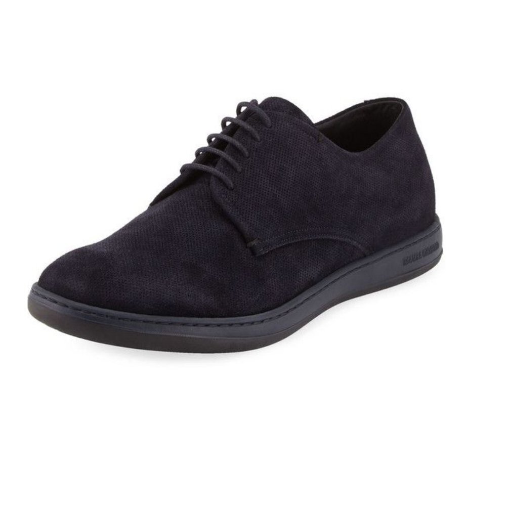 Giorgio Armani Men's Perforated Suede Sport Derby Shoes Size 10.5
